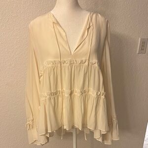 Alexis Cream Relaxed Ruffled Blouse